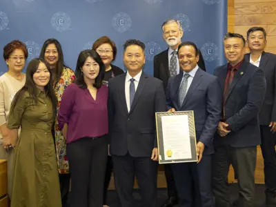 Cerritos Medical Center proclamation at Cerritos City Council Chamber